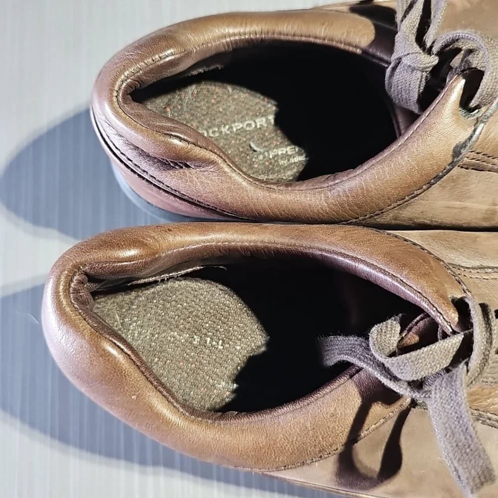 Rockport Adidas Adiprene Brown Leather Comfort Shoes Men's 9.5M Good PreOwned‎